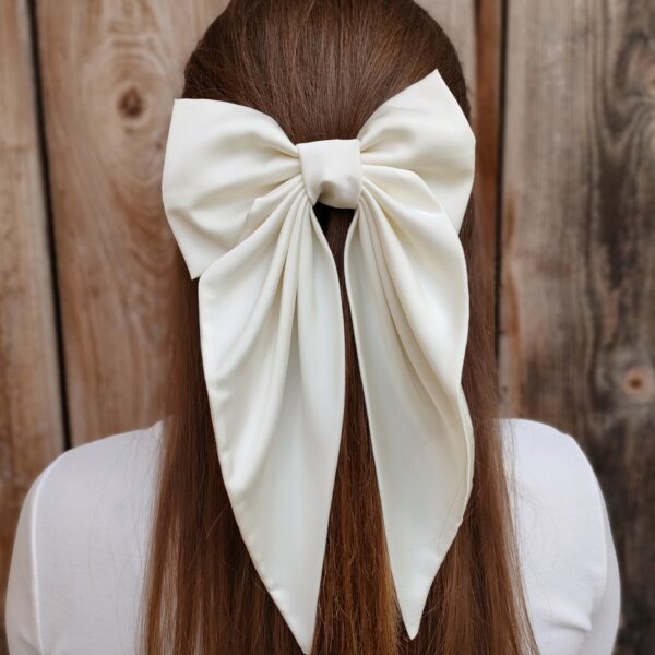 Zszywka kokarda z chustą biała handmade