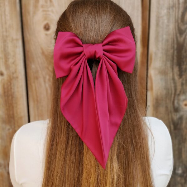 Zszywka kokarda z chustą burgundowa handmade