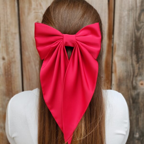 Zszywka kokarda z chustą czerwona handmade