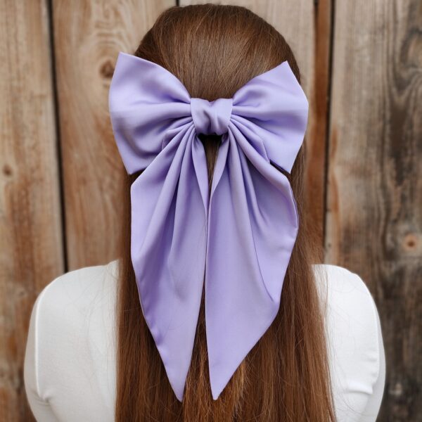 Zszywka kokarda z chustą fioletowa handmade