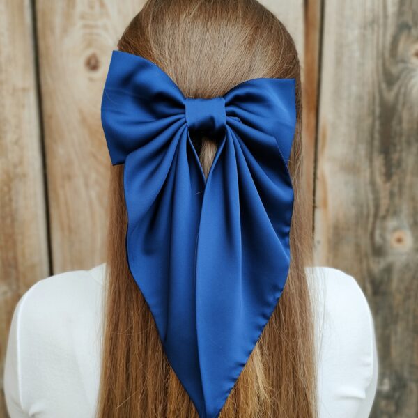 Zszywka kokarda z chustą granatowa handmade