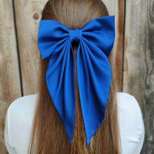 Zszywka kokarda z chustą kobaltowa handmade