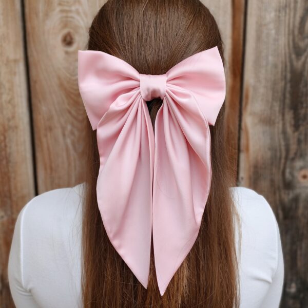 Zszywka kokarda z chustą różowa handmade