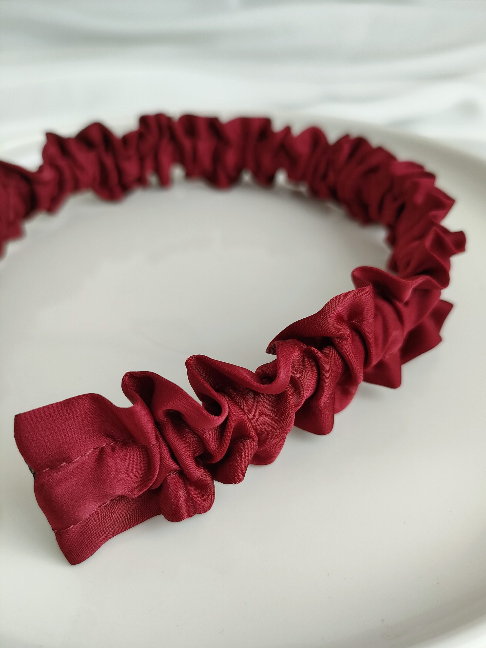 Opaska owijka satynowa handmade burgundowa – Zszywka