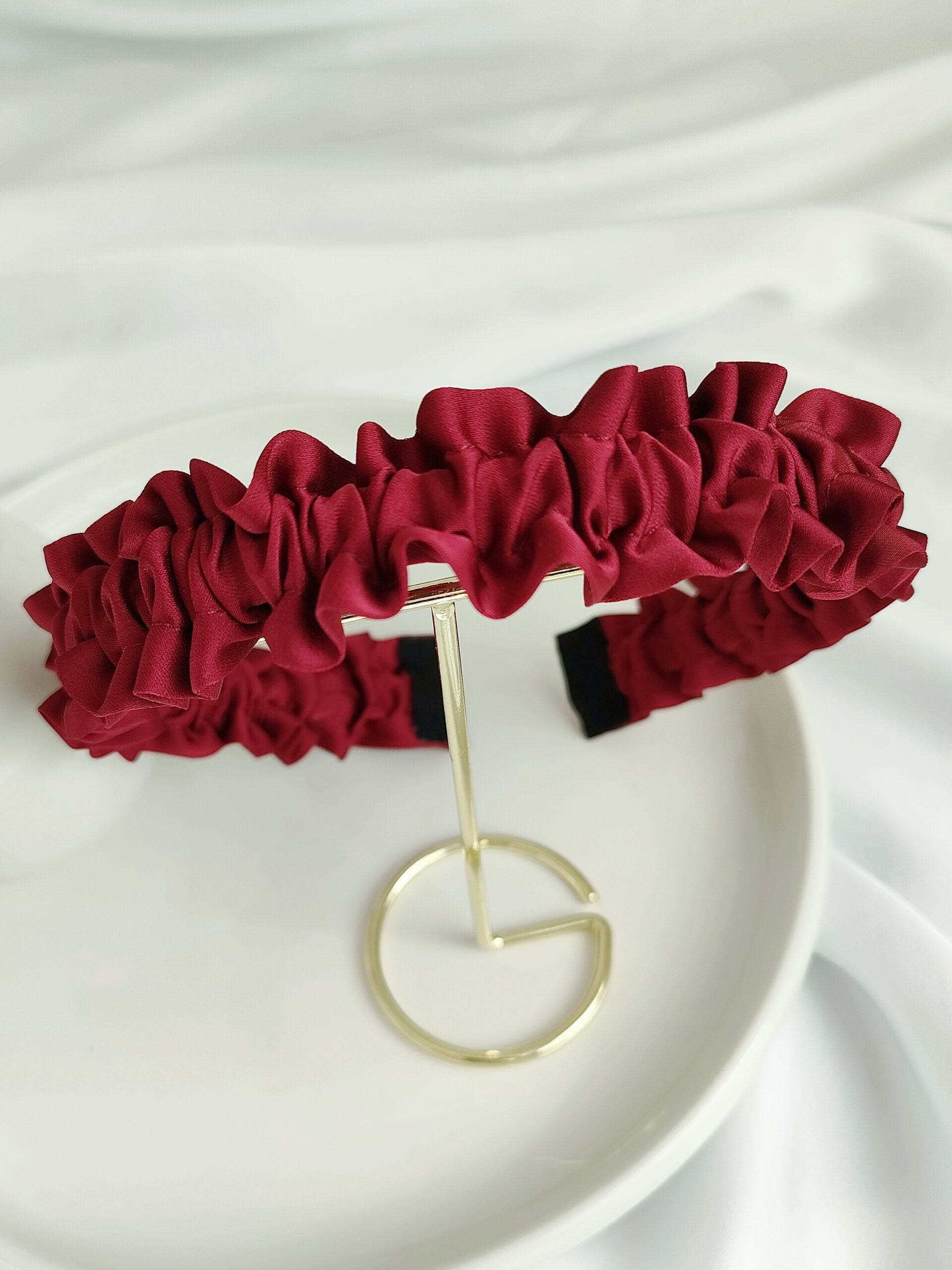 Opaska owijka satynowa handmade burgundowa – Zszywka