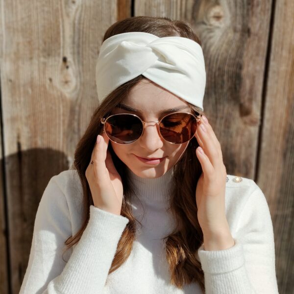 Opaska turban handmade biała – Zszywka