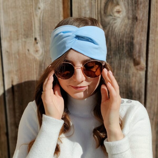 Opaska turban handmade błękitna – Zszywka