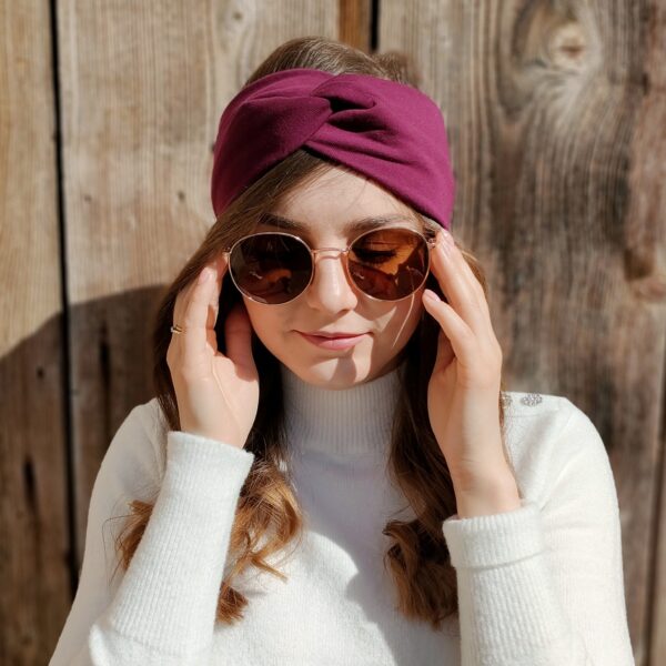 Opaska turban handmade burgundowa – Zszywka
