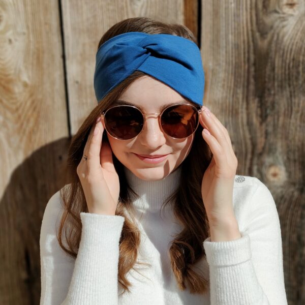 Opaska turban handmade niebieska – Zszywka