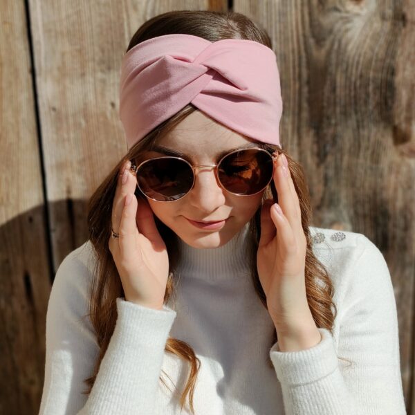 Opaska turban handmade różowa – Zszywka