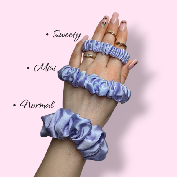 Scrunchie jedwabna fioletowa handmade