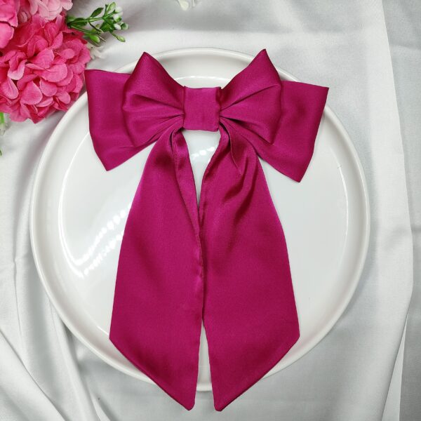 Zszywka kokarda z chustą amarantowa handmade