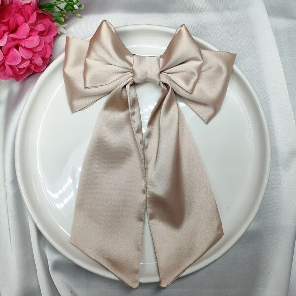 Zszywka kokarda z chustą beżowa handmade