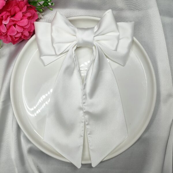 Zszywka kokarda z chustą biała handmade