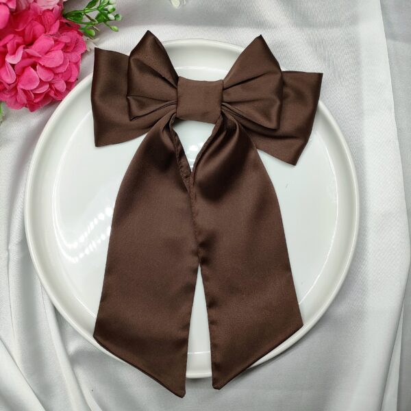 Zszywka kokarda z chustą brązowa handmade