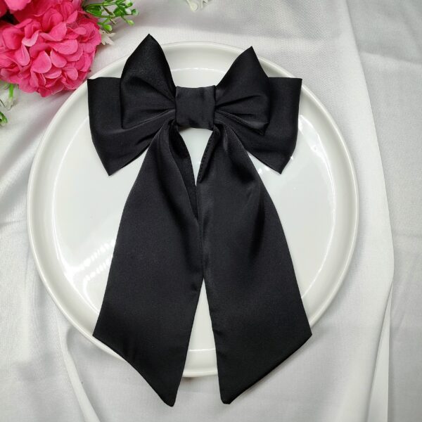 Zszywka kokarda z chustą czarna handmade