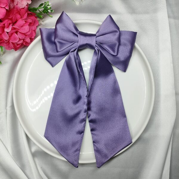 Zszywka kokarda z chustą fioletowa handmade