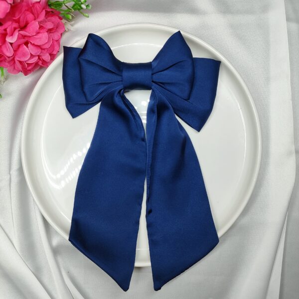 Zszywka kokarda z chustą granatowa handmade