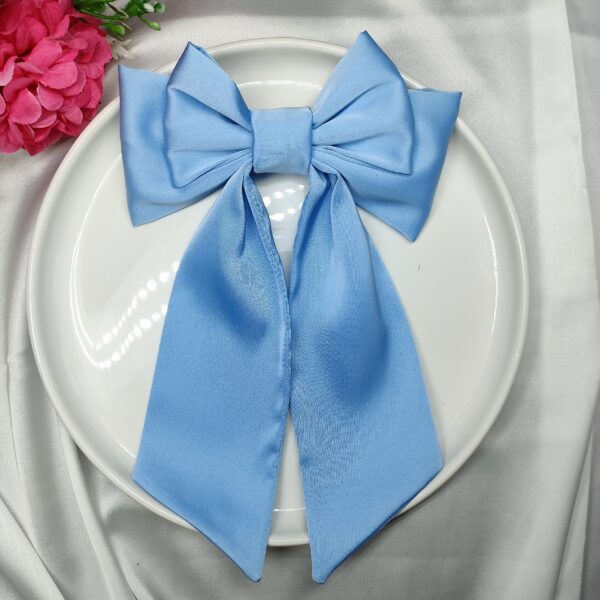 Zszywka kokarda z chustą niebieska handmade