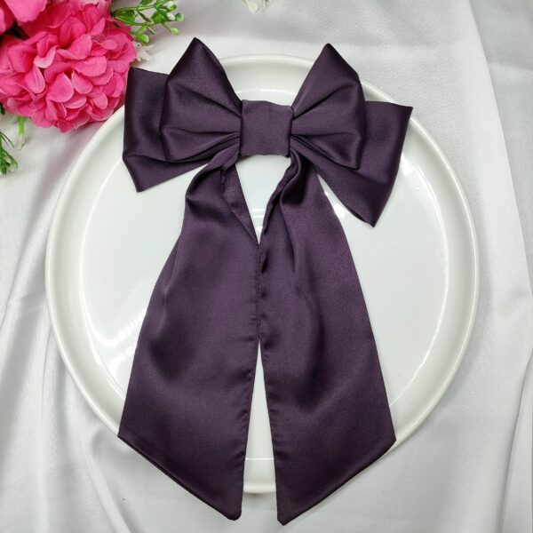 Zszywka kokarda z chustą śliwka handmade