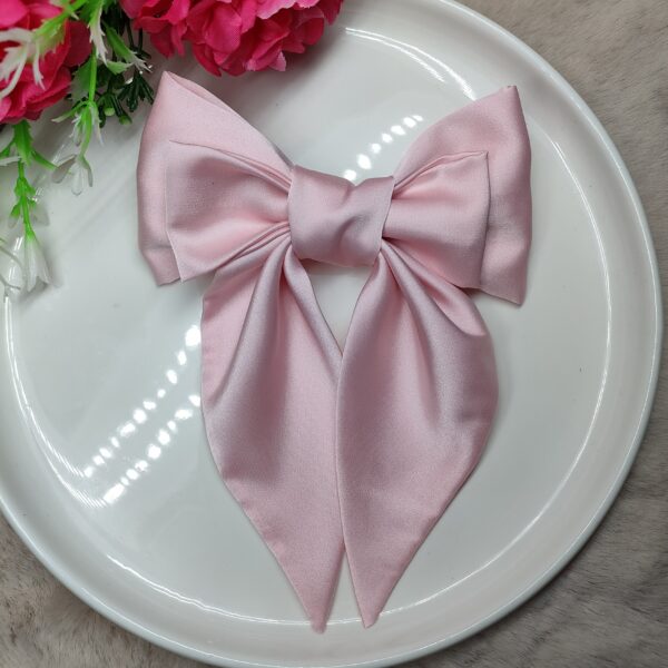 Zszywka kokarda do włosów z chustką różowa handmade